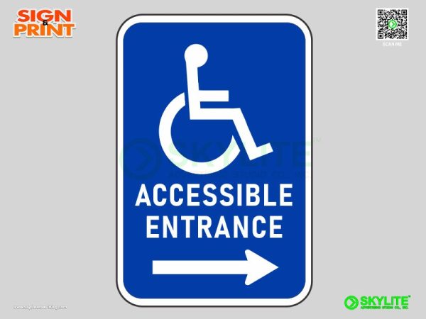 Accessible Entrance Right Arrow Sign