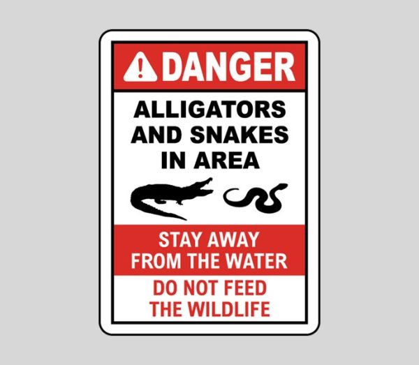 Alligators and Snakes in Area Sign Final