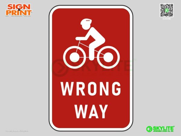 Bicycle Wrong Way Sign