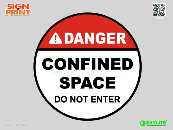 Confined Space Do Not Enter Floor Sign