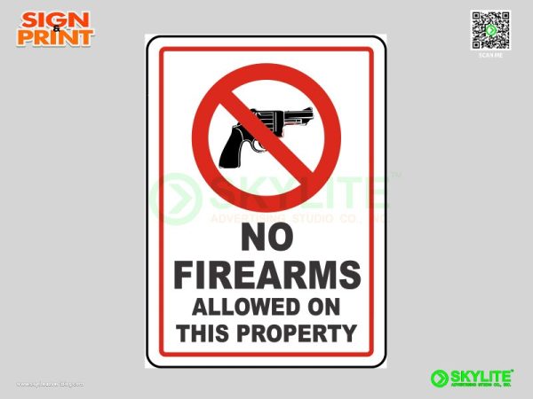 No Firearms Allowed on This Property Sign 1