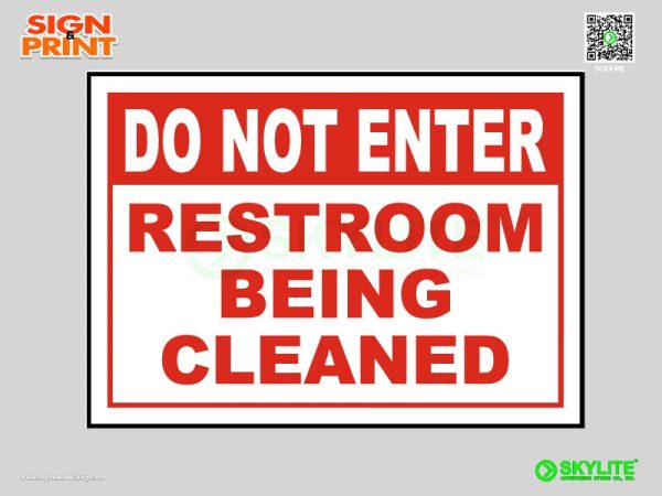 Restroom Being Cleaned Sign