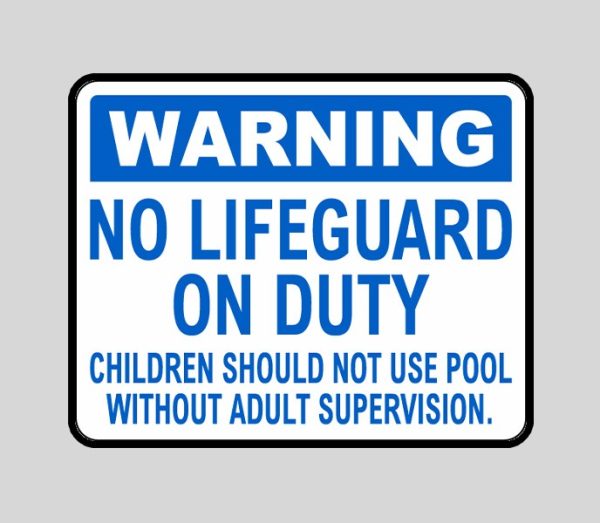 Warning No Lifeguard On Duty Sign Final
